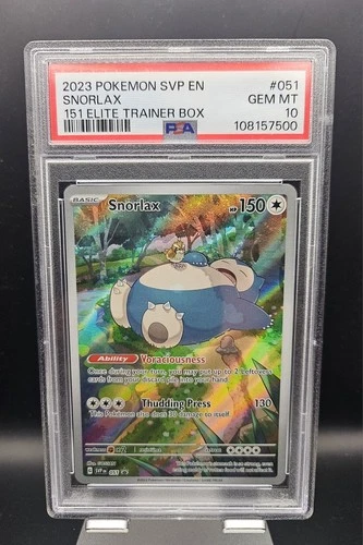 2023 Scarlet & Violet 151 ETB Snorlax Black Star Promo #51 - GEM MINT PSA 10