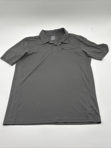 Oakley Polo Shirt Mens L Putty Hydrolix Regular Fit Short Sleeve Deep Green