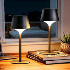 2 Pack Rechargeable Table Lamp with 3 Colors Stepless Dimmable, Shower Lamp W...