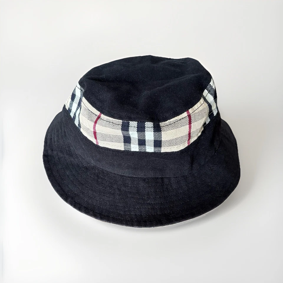 Винтажный Burberry ведро шляпа 100% хлопок размер большой старые деньги Лондон * читать DESC * - Изображение 4 из 4