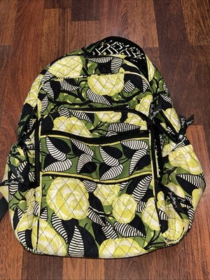 Vera Bradley Neon Rose Green Striped Leaves Backpack | eBay display picture 1