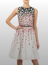 RED VALENTINO Multicolor Sleeveless Floral Print Fit and Flare Dress SZ 42