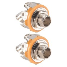 2Pcs 1/4 inch 6.35Mm Stereo Input Jack Plug Socket For Electric Guitar ,2524