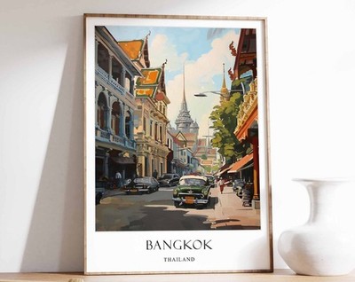 3_Bangkok Poster, Thailand Poster, Reiseposter, Stadtposter, asiatische Deko, Süd