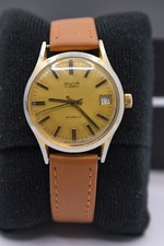 Vintage Watch Avia 17 Jewels Incabloc Gold Date Hand Wind Swiss Dial Working