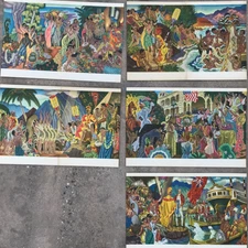 Lot 5 Vintage Dec 1950 Hawaiian Eugene Savage Menus Matson Cruise Jan 1 Dec 31