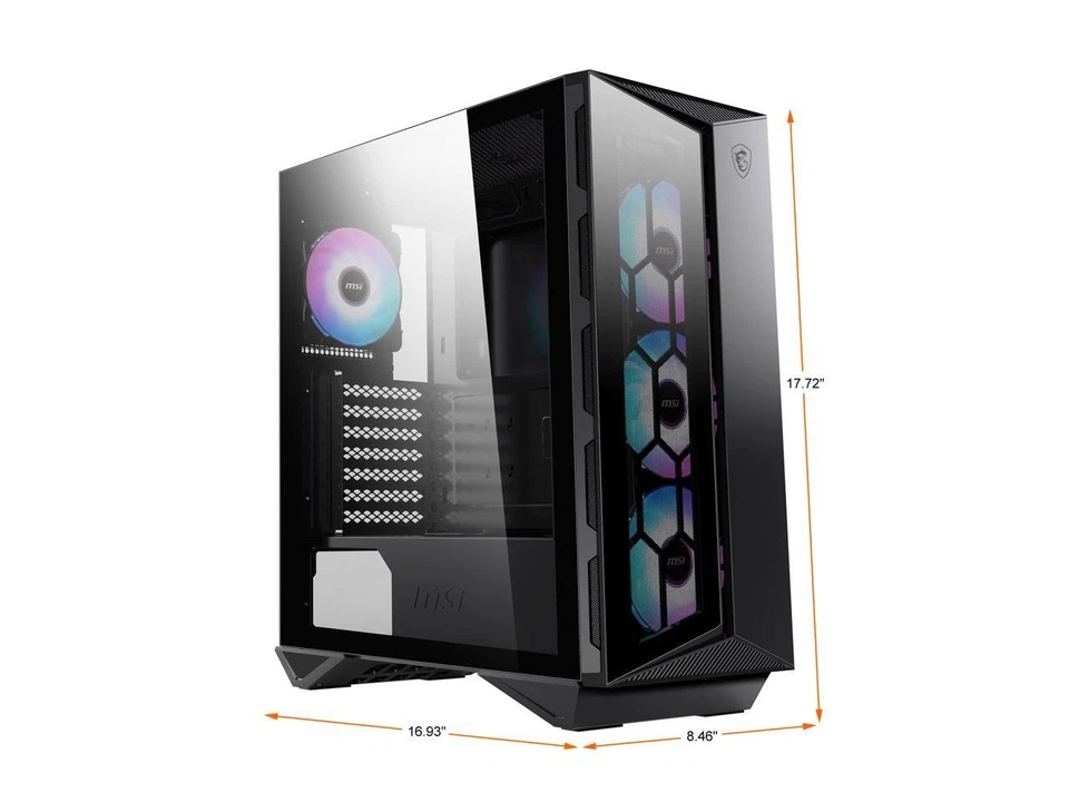 MSI MPG GUNGNIR 110R - Premium Mid-Tower Gaming PC Case - Tempered Glass Side - Image 2 of 4