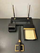 Mark Cross Leather Desk Set – 5-Piece