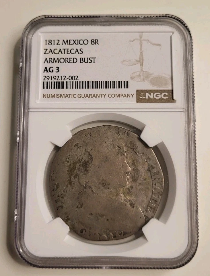 1812 Zacatecas 8 Reales Mexico - NGC AG3 - Image 3 of 4