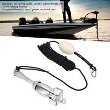 4 Tine 3.5lb Folding With 25ft Rope Kit For Marine Sailboats Kayak Canoe
