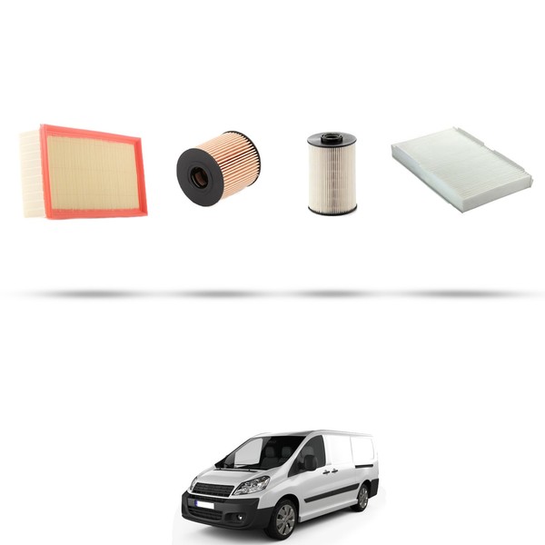 Hoffcar Wartungskit - 4 Filter Kompatibel Mit Fiat Scudo II 2.0 JTD 120KW Ab-image