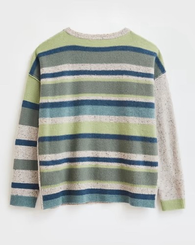 WHITE STUFF Ladybird Blue Green Oatmeal Flecked Lambswool Jumper Size 8/10 X - Picture 5 of 11