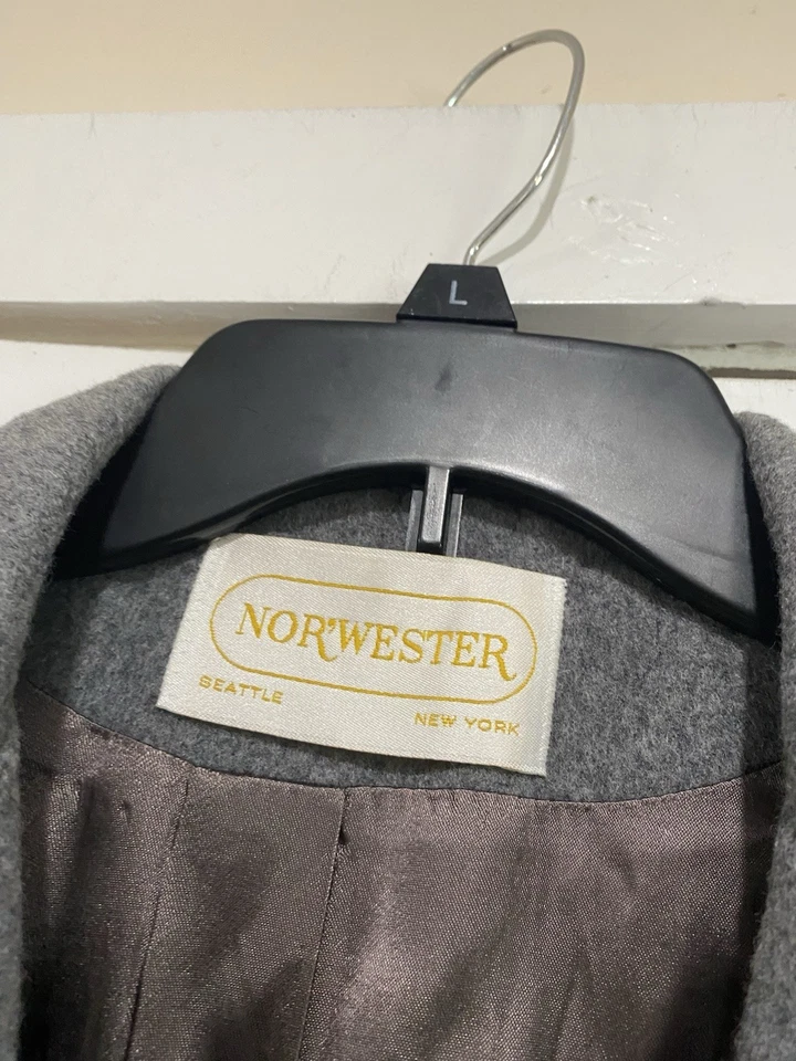 复古 Nor’wester Blazer 女式 15/16 码灰色羊毛尼龙夹克骆驼毛 — 第 2/4 张图片