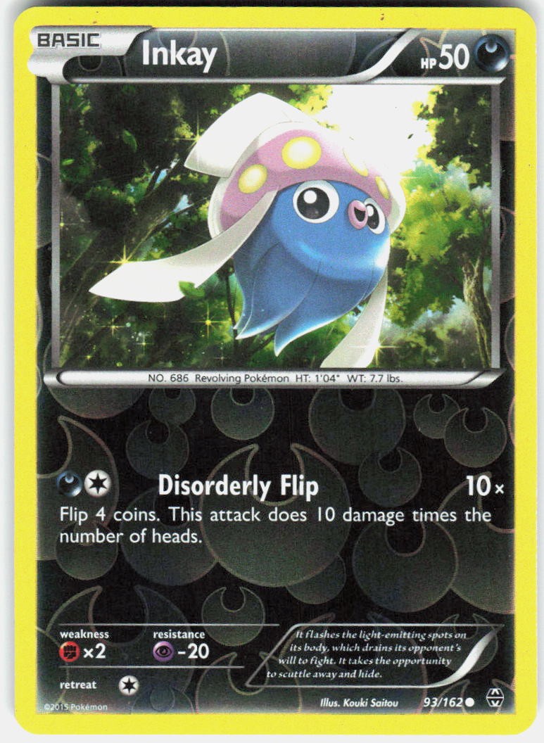 Inkay 93/162 Common BREAKthrough Pokemon Reverse Holo Lightly Played