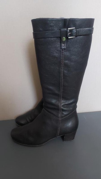 Women Ecco Boots Black Leather 36 #3Q8Z