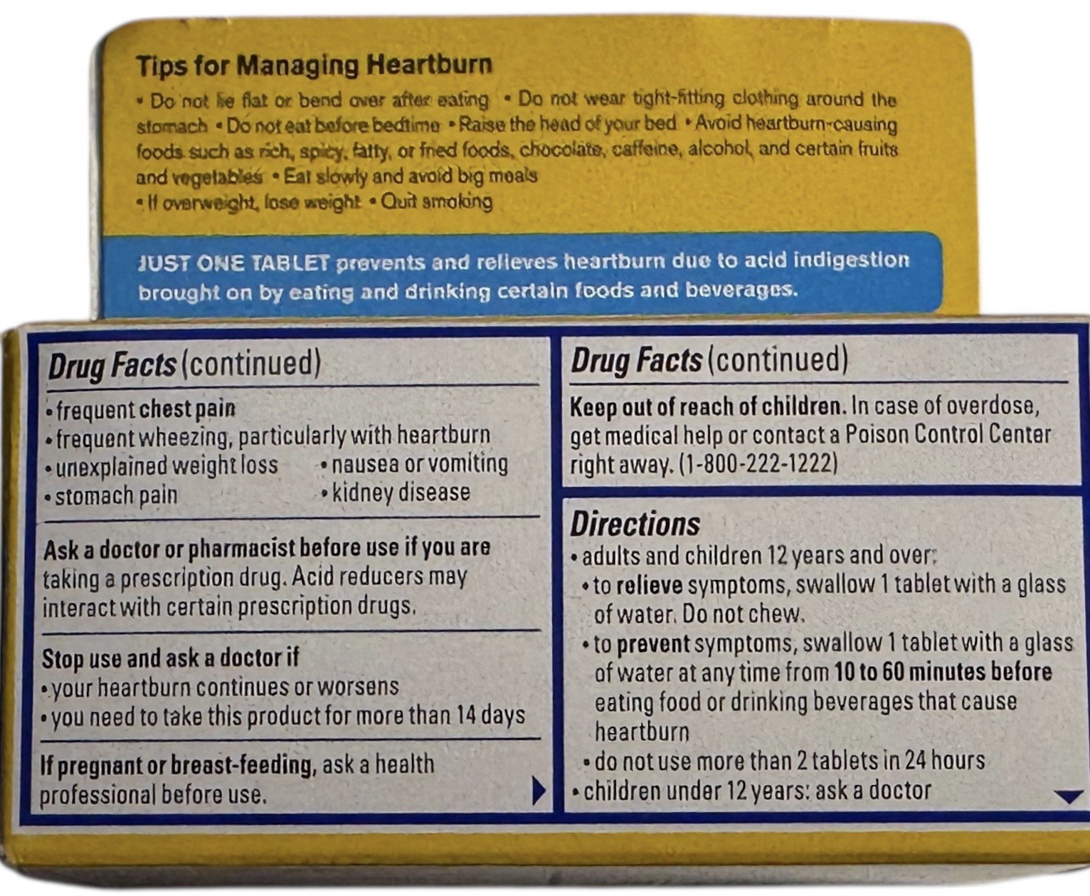 Pepcid AC Digestive Treatment Famotidine 20mg Acid Reducer 75 Tablet Exp01/2028+