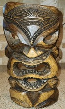 Vintage Heavy Wooden Tiki Wall Mask Maui 1998