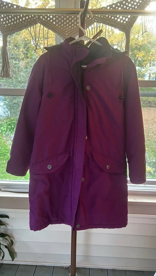 Parka con capucha forrada de lana de franela para mujer LL Bean de colección Foto 2 de 3