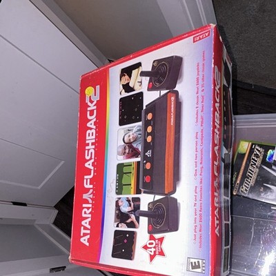 Atari Flashback 2 Built-In Games Console, Black/Woodgrain, 2 Joysticks RCA