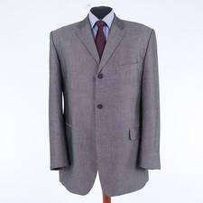 Mens Blazer 44R UK Size ENGBERS Birdseye Grey Sport Coat Wool Jacket