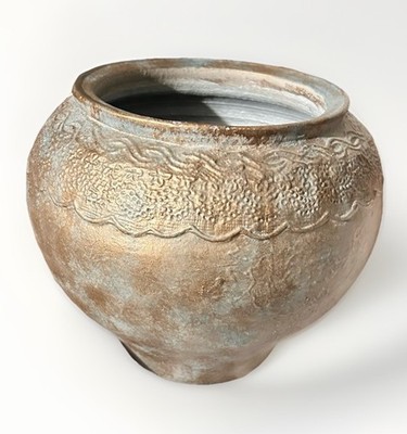 IMAX Worldwide Home Exclusive Made In Philippines Pottery Vase Volcanic Ash 8X9 
