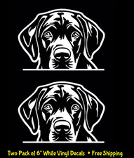 Labrador Retriever Two Pack 6" White Lab Vinyl Decals Car Windows Laptop Tablet