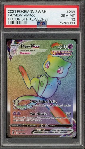 Pokemon Mew VMAX Fusion Strike Secret Rare #268 PSA 10 Gem Mint