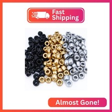 MIIIM 600PCS 6x9mm Pony Beads Bulk, Silver and Gold Pony Beads for Bracelets Mak