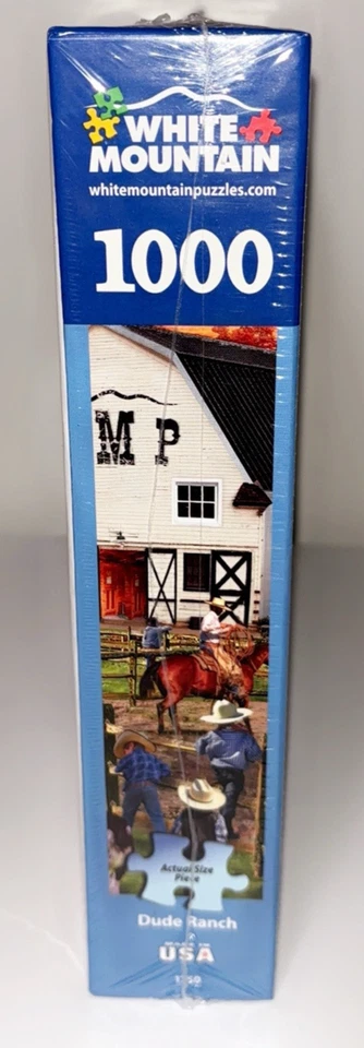 Quebra-cabeça White Mountain Dude Ranch 1000 peças peças maiores 24 x 30 novo! - Imagem 3 de 4