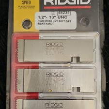 RIDGID 48235 1/2"-13 UNC Right Hand High Speed Steel Universal Bolt Die