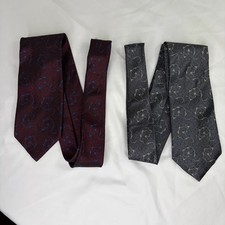 Guy Laroche Paris Silk Necktie Bundle Of Two Neckties Made in USA, Preppy, Work