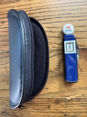 VTG MOBILGAS Pocket Knife & Case by Franklin Mint Collector's Knives, Preowned