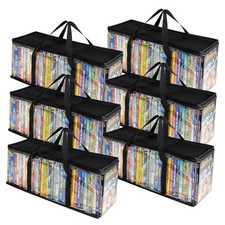 DVD Storage Bags 6 Pack DVD Storage Holder Case Clear PVC Media Holder with