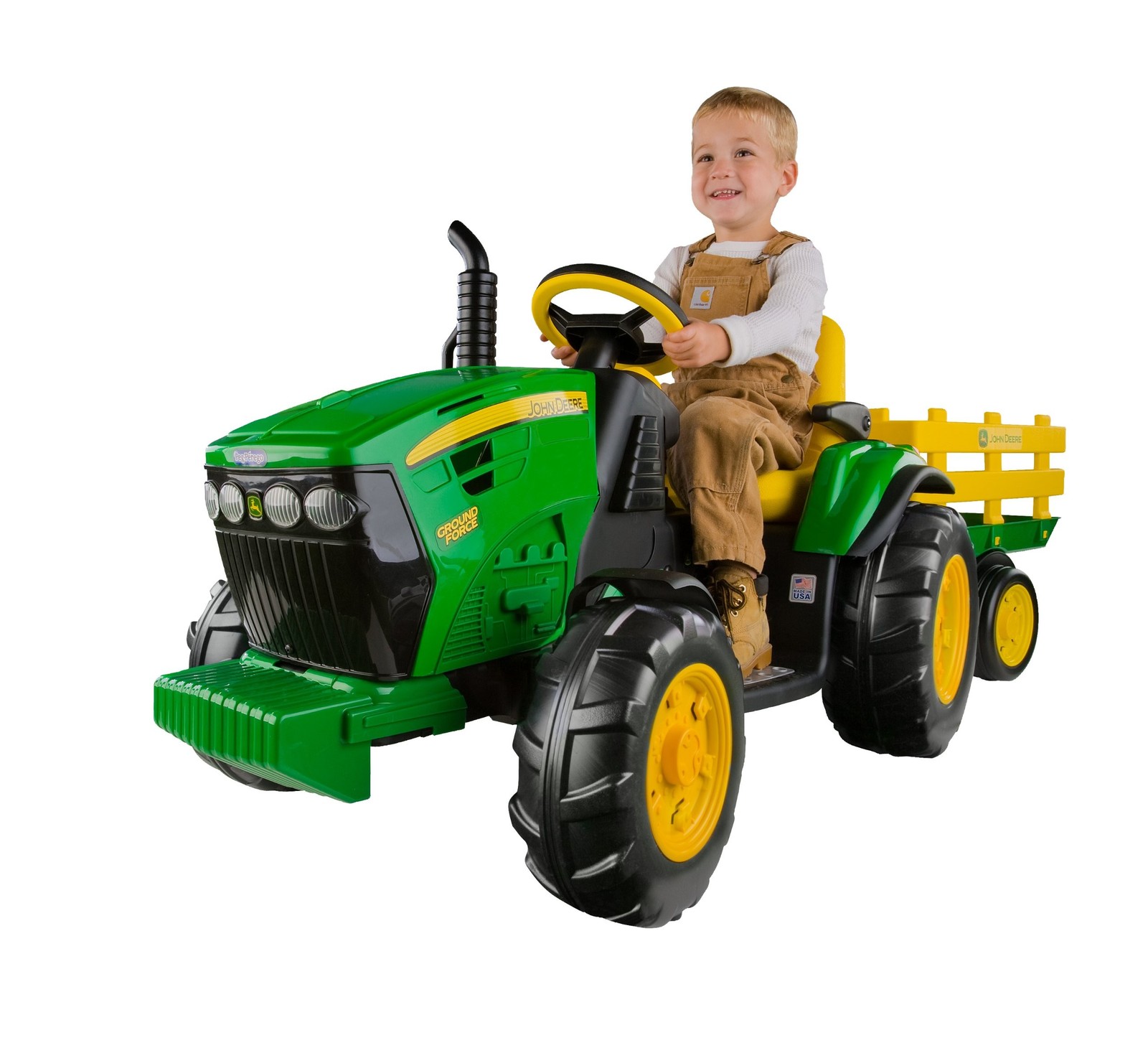 Peg Perego John Deere Ground Force Extra-Large 12 volt Ride-On Tractor with T...