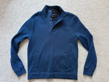 Banana Republic Collar Sweater Men  s Medium Navy Blue Cotton Blend