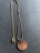 VINTAGE 1950 Farthing Coin GEORGIVS VI D:G:BR:OMN REX FIDEI DEF With Chain