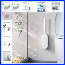 Toilet Bowl Brush and Holder, Toilet Brush Set with Ergonomic Design, Compact...