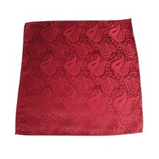 Elegant Red Paisley Pocket Square Formal Silk Accessory Suit Wedding Prom Gift