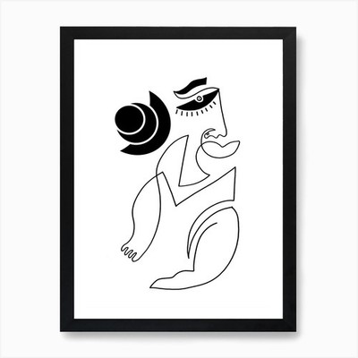 Ancient Soul II Line Kunstdruck gerahmt Wandbild Poster Leinwanddruck Bild