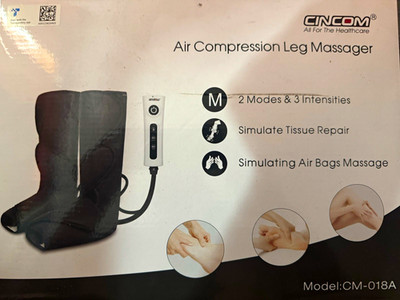CINCOM Air Compression Leg Massager for Foot & Calf, Handheld, CM-018A Black