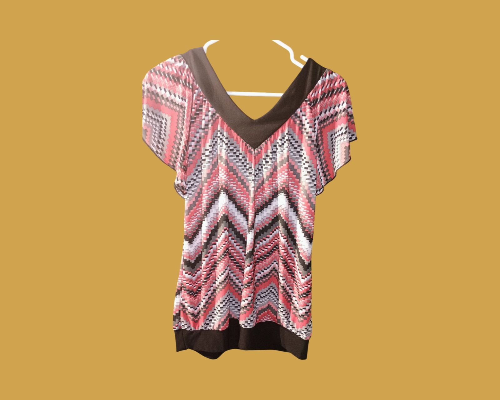 Wrapper womans Size Large Multicolor Squares Trim… - image 1