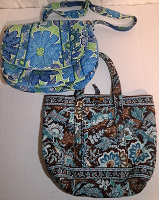 2 Vera Bradley Quilted Zip Pocket (Crossbody & Hand Bag) Purse *Read & see pic