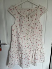 Free People Women Beasley Ivory Mini Holiday Beach Summer Dress Size L RRP £140