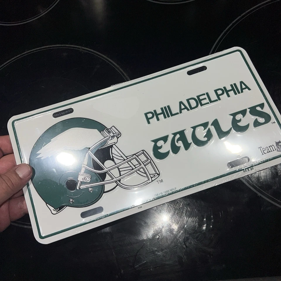 PLACA DE LICENÇA VINTAGE 1993 PHILADELPHIA EAGLES NOVA LACRADA! TEAM NFL - Imagem 2 de 4