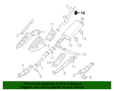 New Genuine Nissan Mounting-Exhaust 20651ZP00A / 20651-ZP00A OEM