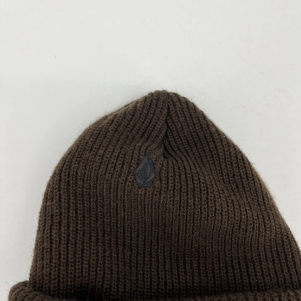 Volcom Knit Beanie Adult One Size Brown Fleece Lined Winter Cap - Image 4 of 4