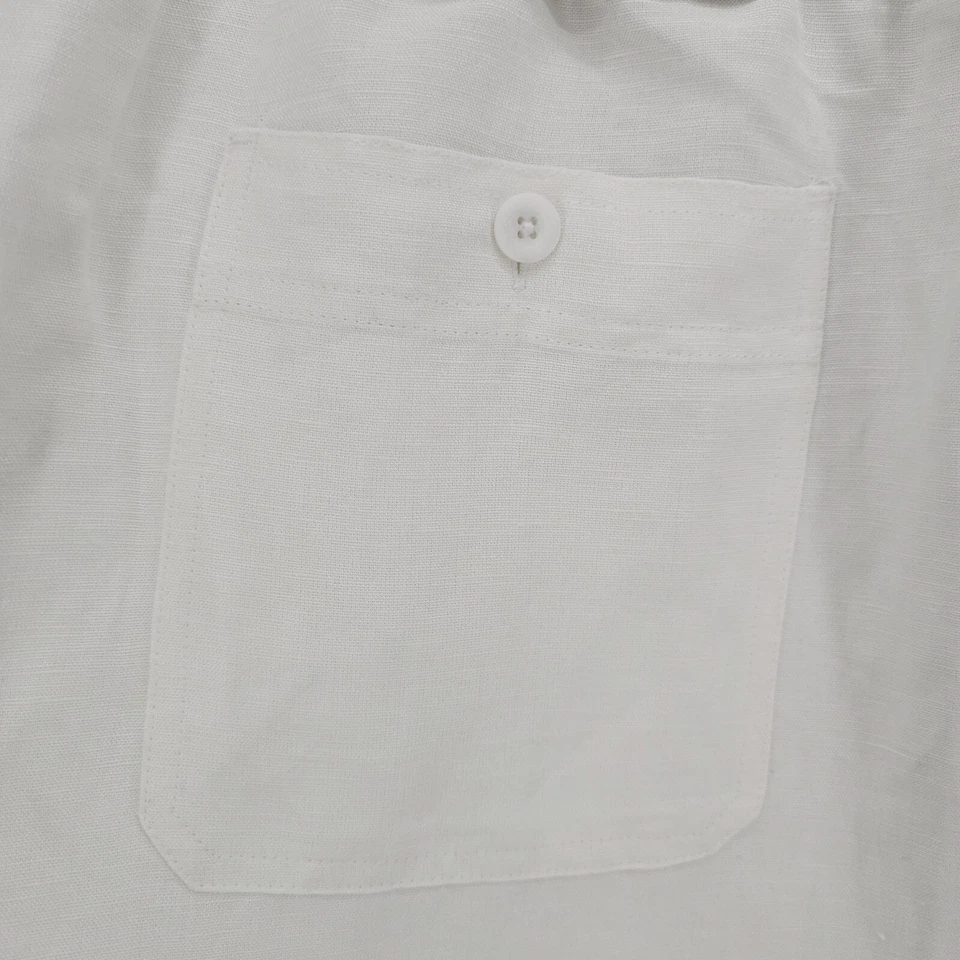 NUEVO CON ETIQUETAS CUBAVERA Pantalones Mezcla Lino Blanco Brillante Cordón Cintura Elástica 4XB / 30 Foto 4 de 4