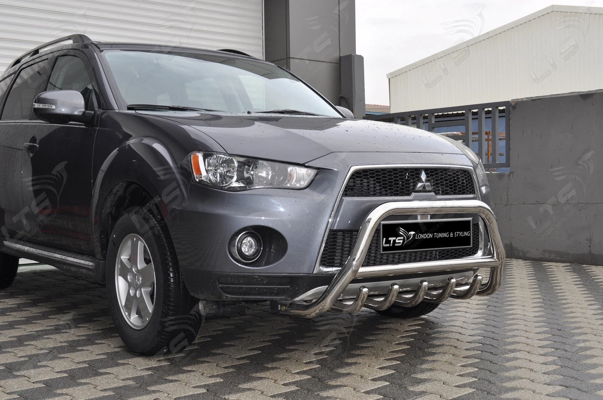 MITSUBISHI OUTLANDER STAINLESS STEEL CHROME AXLE NUDGE A-BAR, BULL 