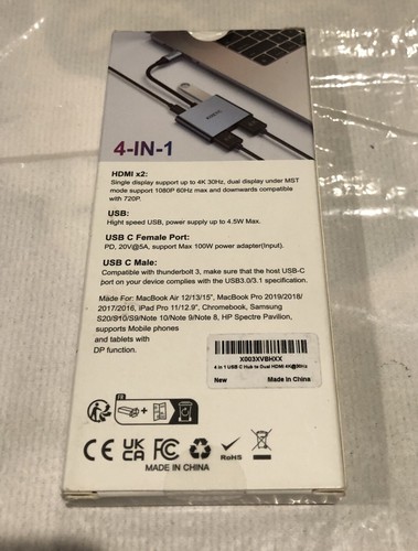 KOZYC 4-IN-1 Premium USB-C Hub 4K 30HZ New - Picture 4 of 5