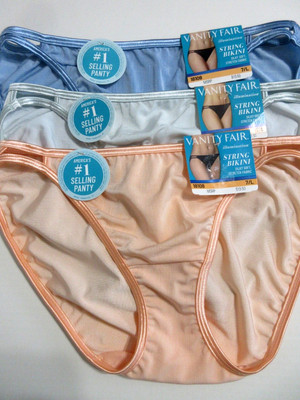 Vanity Fair Illuminations 3-Pairs String BIKINI Panties Peach Green 18108 ~ 7/L